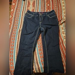 Wrangler booty up dark blue jeans